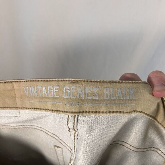 Vintage Genes Black Jeans Men's 30x30 Khaki Pants Tapered Cotton Blend - Picture 10 of 13